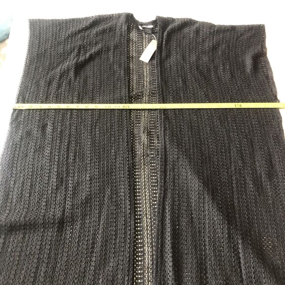 Steve Madden Women's Open Weave Short Sleeve Black Cover up OS Fits Most NWT - Picture 4 of 13